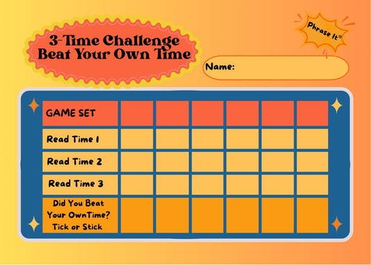 Phrase It Score Pad for 3-Time Challenge